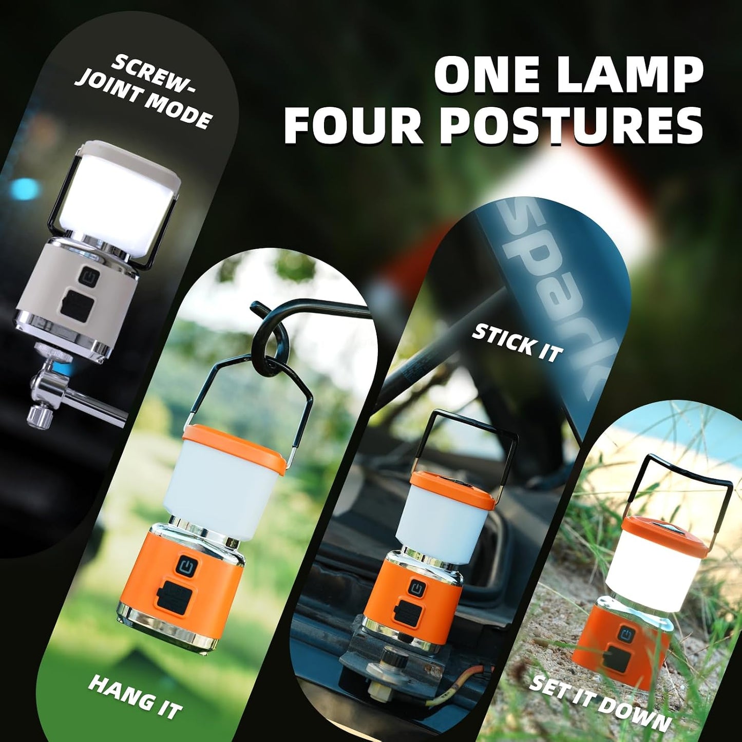Allspark LED Camping Lantern Rechargeable,1500LM 4 Light Modes Magnetic Camping Lights,Bright Portable Home Lantern, IPX4 Waterproof Tent Lights for Hiking,Power Outages,Emergency,Hurricane(White)