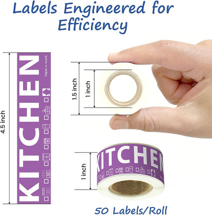 250 Home Moving Labels for 1 Bedroom — 5 Color-Coded Room Labels (50 Each) + Fragile Stickers for Moving Boxes, Supplies, Wardrobe Boxes, Apartment Moves