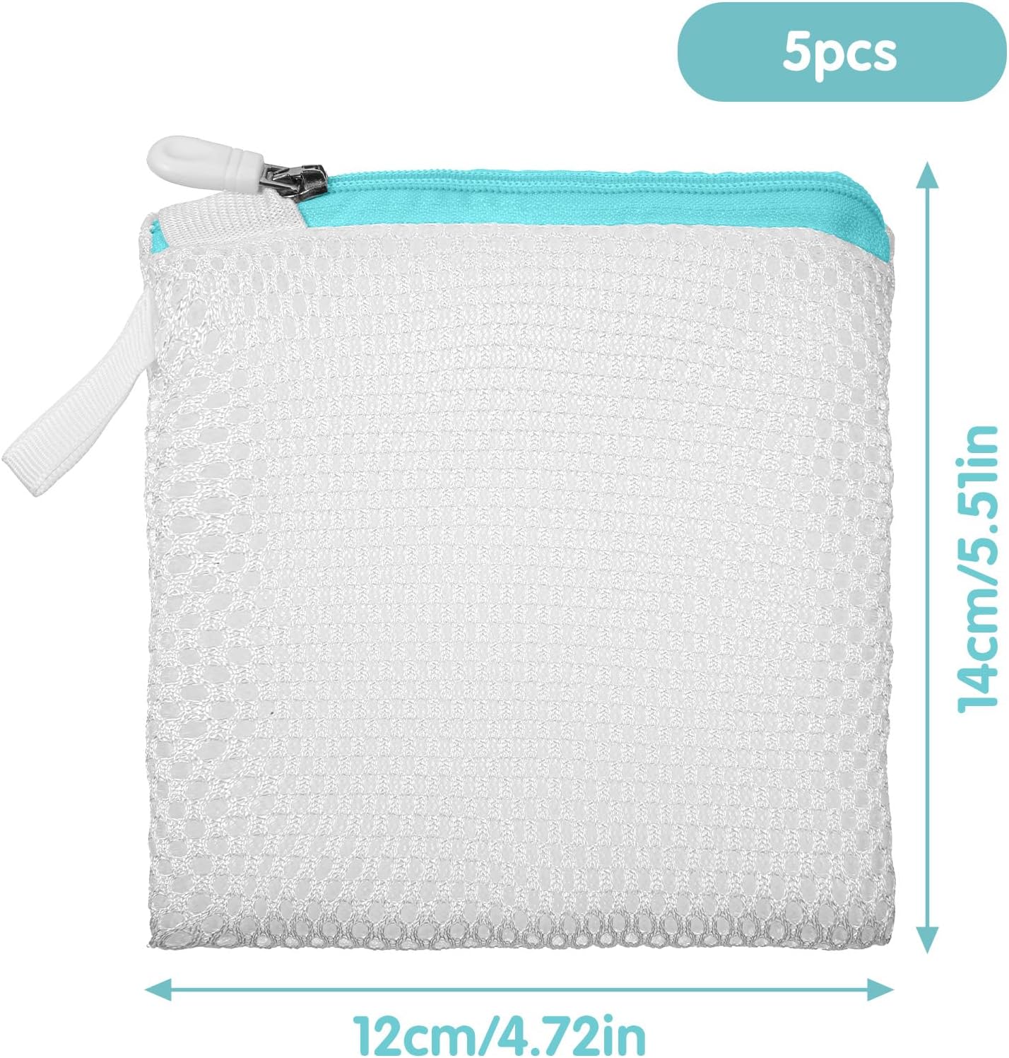5 Pcs Small Mesh Laundry Bag Mini Lingerie Bags 5.5 x 4.7 Inch for Washing Delicates With Zipper for Socks, Bra, Underwear, Travel Clothing Storage