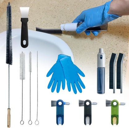 Crevice Cleaning Brush Set, Hard Bristle Small Scrub Brushes, Deep Cleaning Supplies for Kitchen, Bathroom, Grout, Bottle, Corners & Tight Spaces, 8Pcs