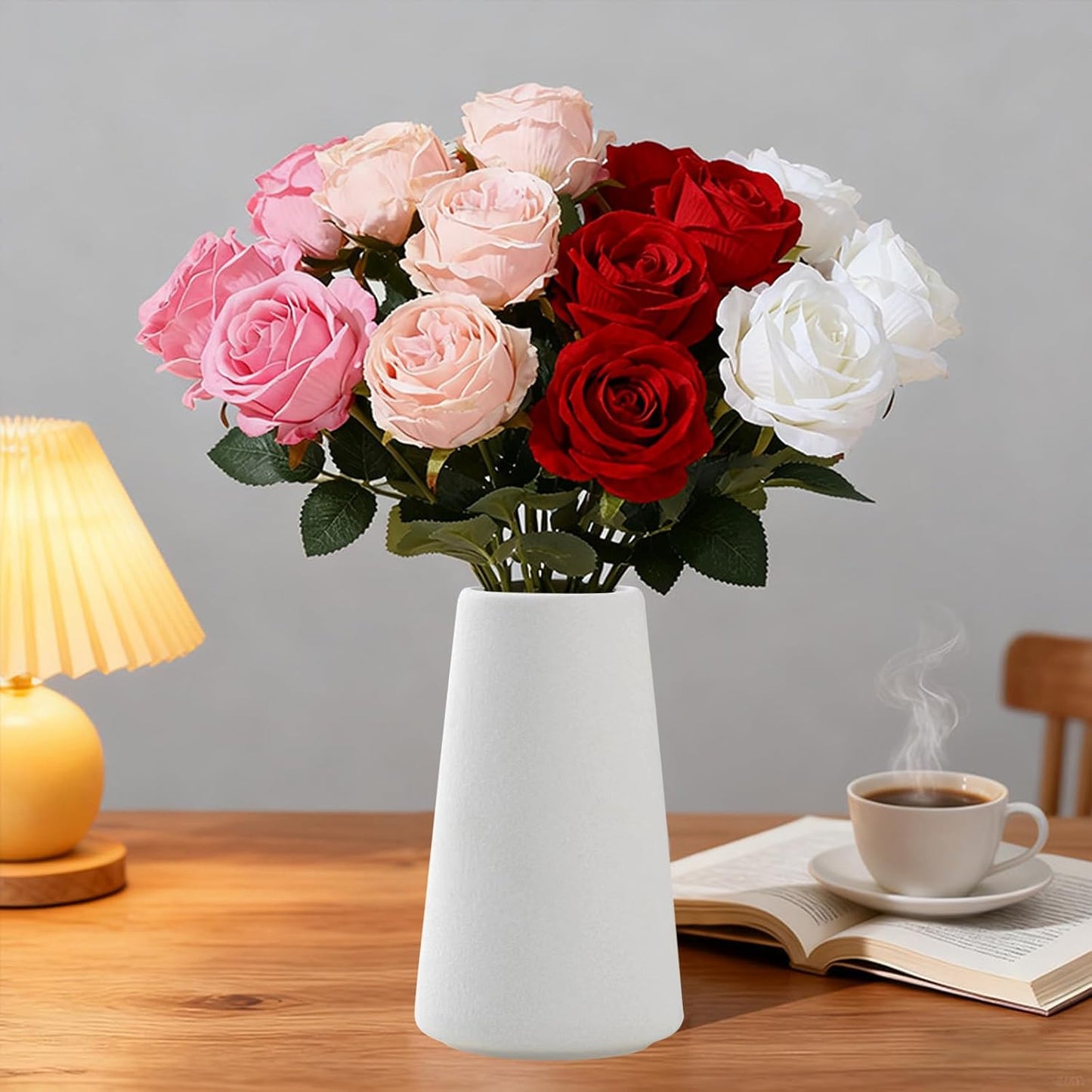 5'' White Ceramic Bud Vases Set of 10,Small Vases in Bulk for Flowers,Mini Vases for Centerpieces,Modern for Floral and Pampas Grass,Boho for Wedding,Party,Table Home Decor