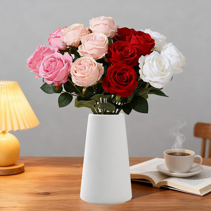 5'' White Ceramic Bud Vases Set of 10,Small Vases in Bulk for Flowers,Mini Vases for Centerpieces,Modern for Floral and Pampas Grass,Boho for Wedding,Party,Table Home Decor