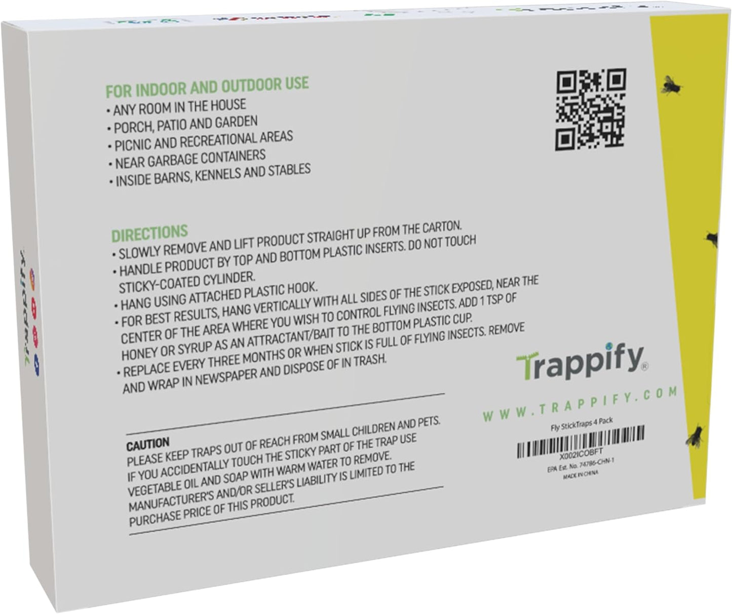 Trappify Hanging Fly Traps Outdoor: Fruit Flies and Flying Insect Trap for Indoor & Outdoor Use I Disposable Sticky Fly Trap Indoor House Pest Control (2 Pack)