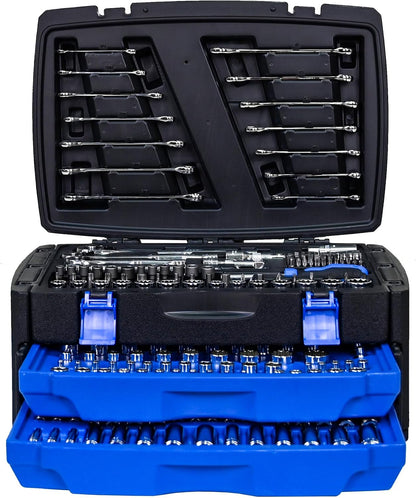 899PCS Tool Set, Household Tool Kit with Rolling Tool Box, Complete Tool Box Set Hand Tool Set with Tool Box, Mechanic Tool Set Rolling Tool Set for Home/Auto Repair Tool Set (Black)
