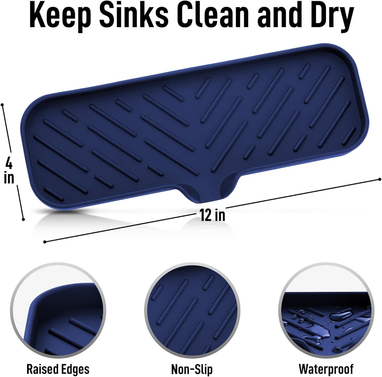 Zulay Kitchen (9x3.5in) Sponge Holder for Kitchen Sink - Flexible Heavy-Duty Multipurpose Sink Caddy - Counter Organizer for Kitchen, Bathroom, Makeup, Trinkets & More! (Grey)