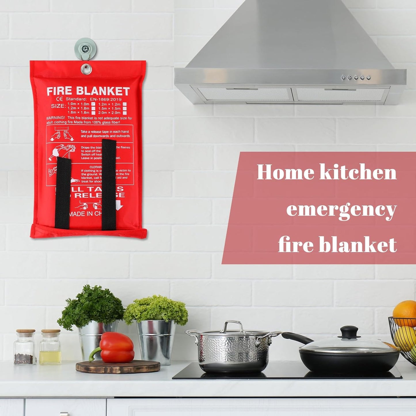 Wiwiqing 10 Pack Fire Blankets - Bulk Emergency Flame Retardant Fiberglass Fire Suppression Blankets - Fireproof Survival Safety Cover for Home, Kitchen, Camping, Car, Office, Warehouse - 39 x 39 Inch