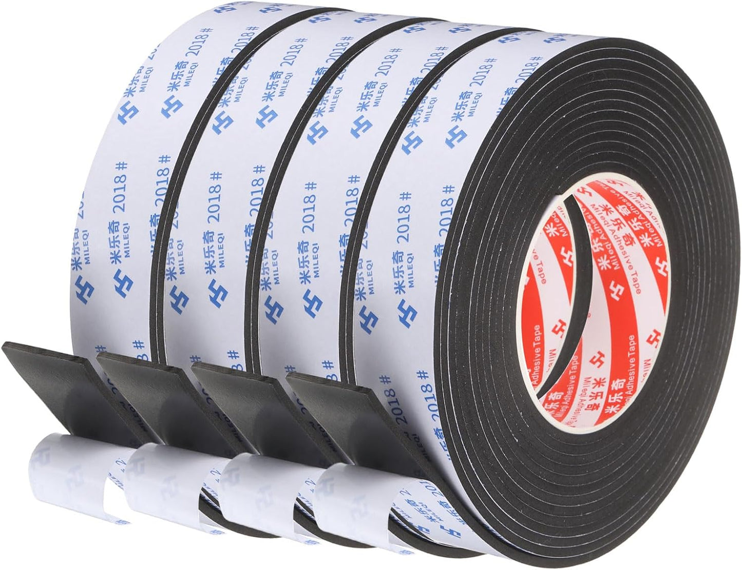 PATIKIL Sponge Rubber Foam Tape, 5/8" W x 1/8" t x 16.4ft l Self-Adhesive Foam Insulation Tape Weather Stripping for Window Door Soundproofing Weatherstrip AC Seal Strip, Black