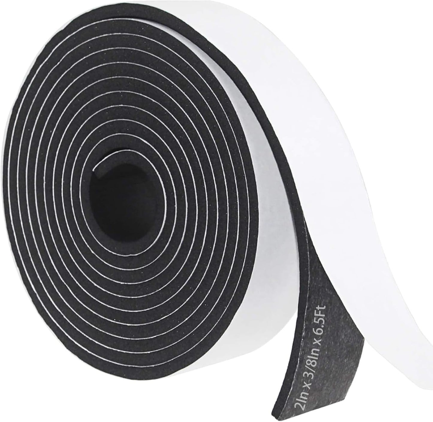 Storystore Weather Stripping Door Seal Strip, 1/2In x 1/4In x 16.5FT Self Adhesive Foam Tape for Door Window Insulation Soundproofing Weatherstrip, High Density Foam Seal for Doors Windows Furniture