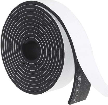Storystore Weather Stripping Door Seal Strip, 1/2In x 1/4In x 16.5FT Self Adhesive Foam Tape for Door Window Insulation Soundproofing Weatherstrip, High Density Foam Seal for Doors Windows Furniture