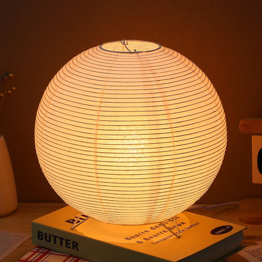 Paper Lantern Lamp: Floor Lamp Shield Japanese Style Standing Lampshade for Bedroom Desk and Nursery Bulb Included Minimalist Design with Base for Home Decor