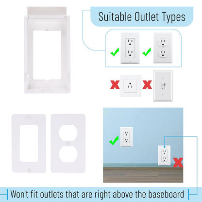 Bates Baby Safety Outlet Cover Box - Plug Covers for Electrical Outlets, Child Proof Outlet Cover, Socket Covers for Outlets