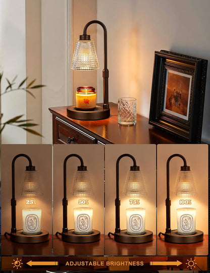 Innqoo Candle Warmer Lamp with Timer, Dimmable Candle Warmer for Jar Candles, Height Adjustable Wax Melts Warmer, Birthday Gifts for Women Mom, House Warming Gifts New Home Decor
