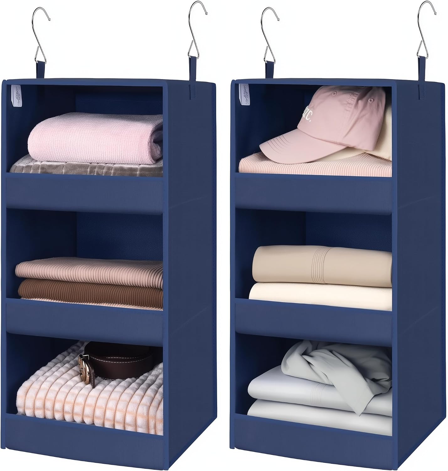 GRANNY SAYS 3-Shelf Hanging Closet Organizer and Storage, Collapsible Hanging Closet Shelves, Hanging Organizer for Closet & RV, Gray, 29 ½" H X 12" W X 12" D, 1-Pack