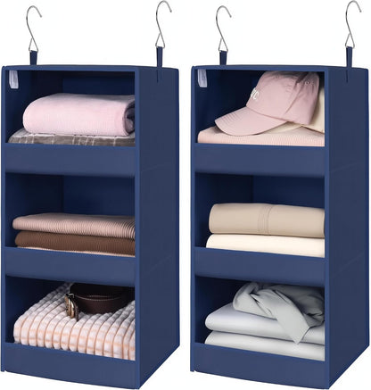 GRANNY SAYS 3-Shelf Hanging Closet Organizer and Storage, Collapsible Hanging Closet Shelves, Hanging Organizer for Closet & RV, Gray, 29 ½" H X 12" W X 12" D, 1-Pack