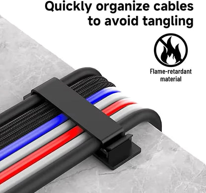 40 pcs Cable Clips with Strong Self-Adhesive, Outdoor Light Clips, White Cord Wire Clips, Nylon Cord Wall Finisher Wire Clamp for Home, Car, Office Desk Wire Management (White, XL-40 PCS)
