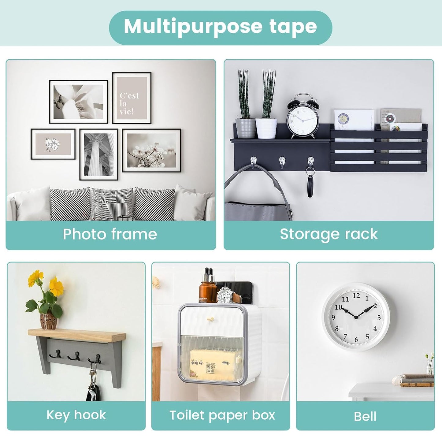 Double Sided Nano Tape Heavy Duty, Strong Sticky Extra Large (1.18in x 9.85Ft ) Removable Mounting Tape, Clear Multipurpose Wall Decor Adhesive Tape for Poster, Picture Hanging, Carpet, Photos Frames