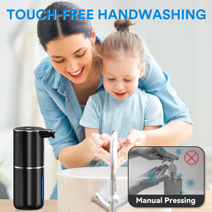 Automatic Soap Dispenser with Smart Digital Display, Touchless Rechargeable Hand & Dish Liquid Soap Dispenser for Kitchen & Bathroom - 6 Adjustable Level, Wall Mounted, 380ml IPX5 Waterproof