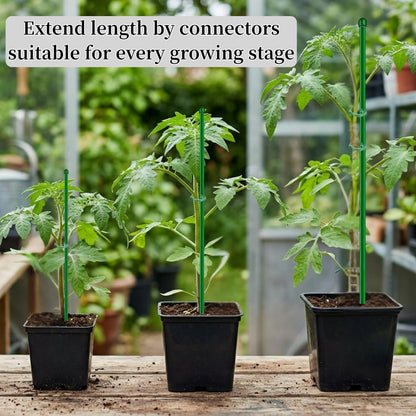 26Pcs Plant Support Combo, 5Pcs Stackable Monstera Plant Stakes Trellis+ 20Pcs Garden Clips + 1Pcs Ties, Moss Pole Alternative for Indoor Outdoor Climbing Vines Houseplants