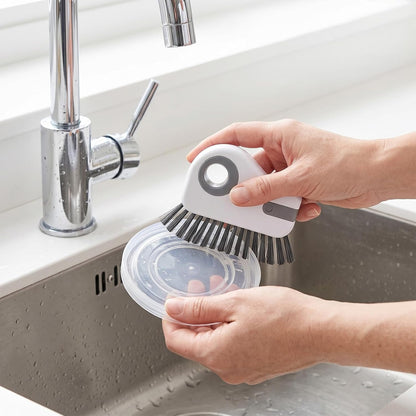 2Pcs 2 in 1 Groove Cleaning Brush Window Track Cleaning Tool Kitchen Scrub Brush Right Angle Scrub Brushes Multifunction Crevice Brushes with Hidden Scraper for Sliding Door Track Small Space Sink