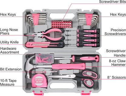 WINNER 156-Piece Delicate All-Purpose Home Tool Kit in Foldable Toolbox, Unisex | Complete and Essential Hand Tools Set for General House Repairs, Dorm, Apartments, Perfect Father's Day Gift