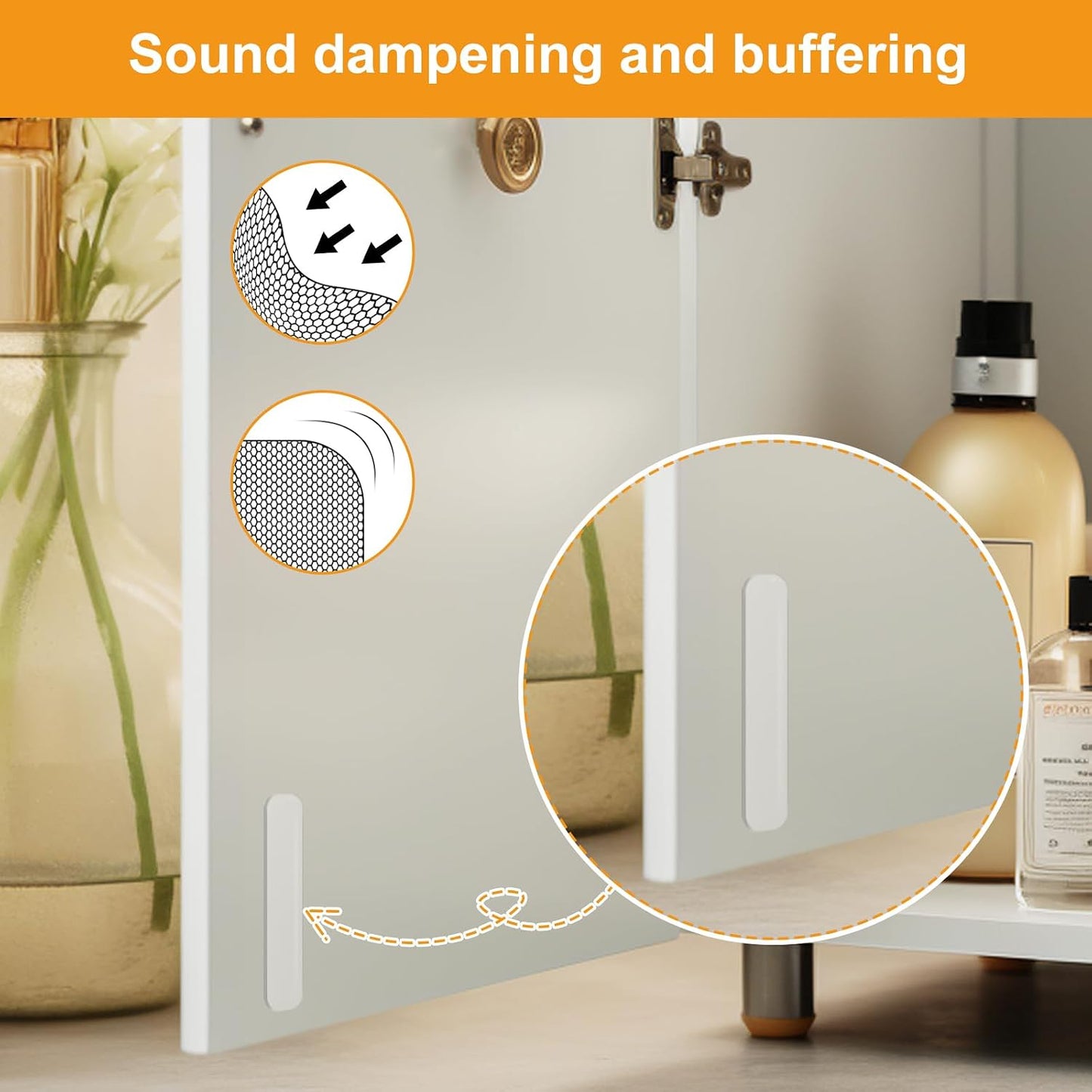 4PCS Long Furniture Bumpers - Wall Protector Guards, Fridge Door Stopper, 5.5x0.7x0.2inches