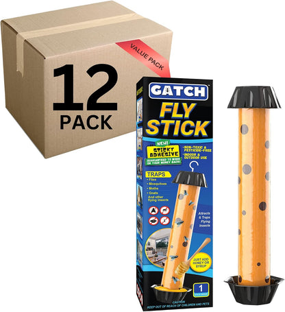 GATCH Fruit Fly Trap (3 Pack), Fly Stick for Mosquitoes, Sticky Trap for Flies Gnats Wasp Flying Insects, Bug Catcher, Indoor or Outdoor Use, Ready to Use Home