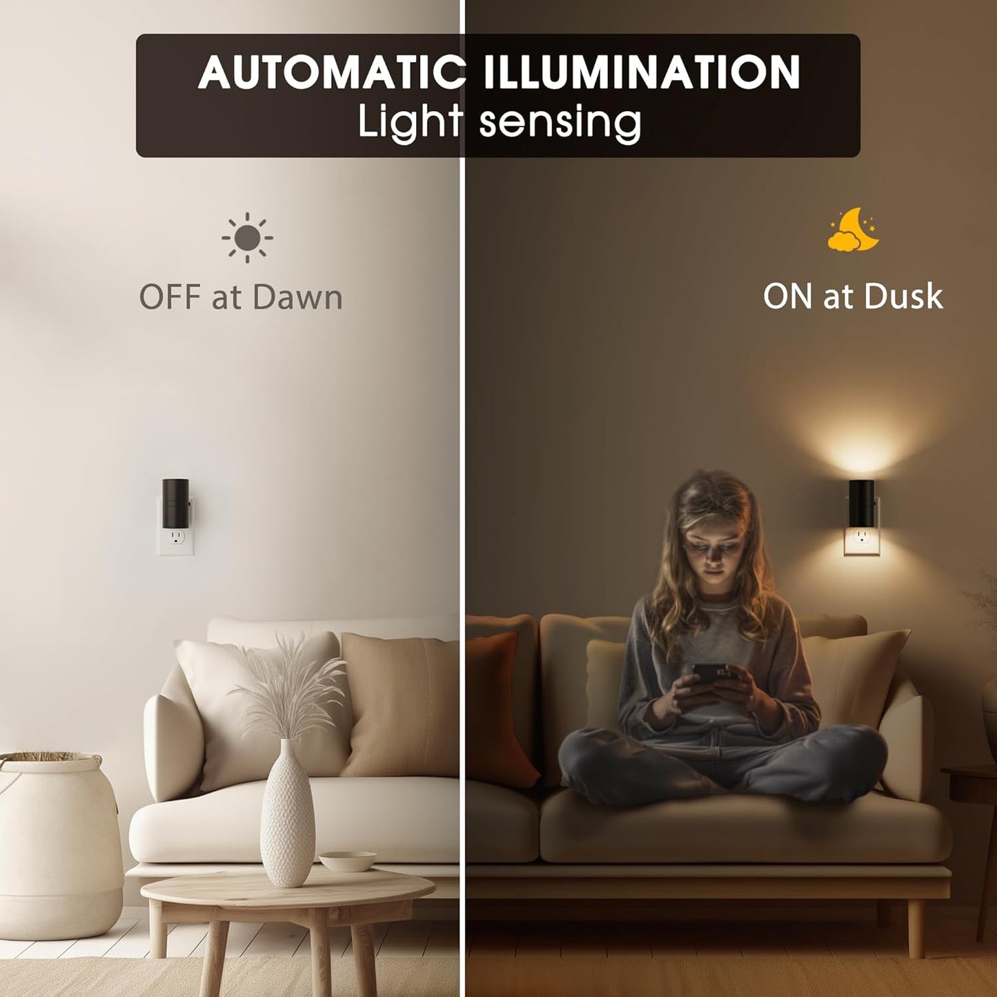 Briignite Motion Sensor Night Light,2 Pack Motion Activated Plug in Night Lights, 0-100LM Dimmable Soft White 3000K, Motion Sensor Light Indoor for Bathroom Hallway Bedroom Stairway Kid Elderly Pet