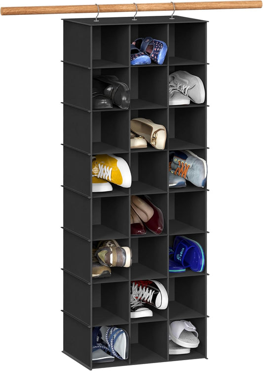 Simple Houseware 24 Section Shelves Hanging Shoes Organizer Holder for Closet, Gray