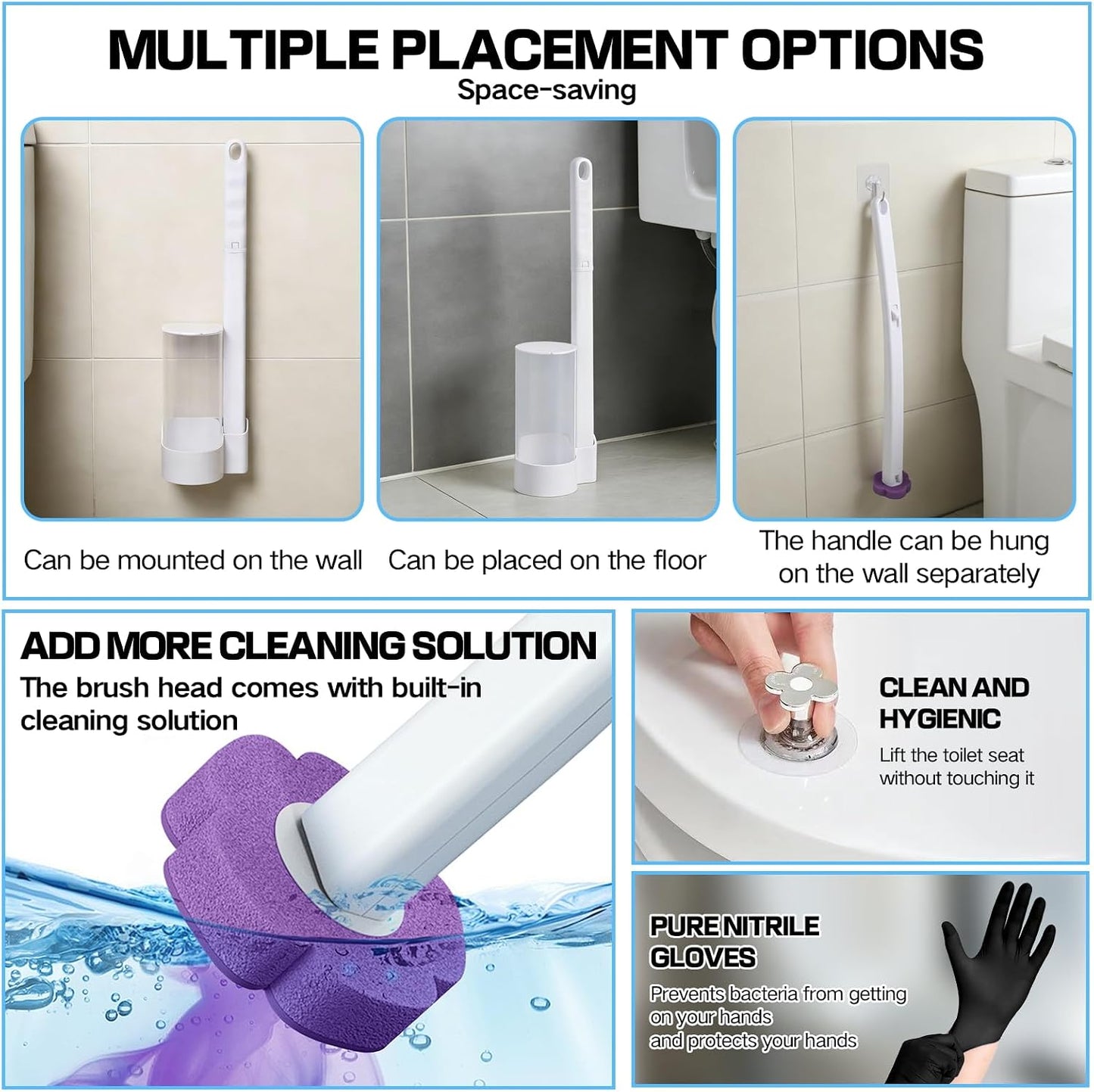 30 Disposable Toilet Brush Refills, Lavender Scented Toilet Wand Refill Pads, Replacement Toilet Cleaner Refill Heads for Toilet Bowl Deep Scrubbing