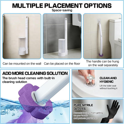 30 Disposable Toilet Brush Refills, Lavender Scented Toilet Wand Refill Pads, Replacement Toilet Cleaner Refill Heads for Toilet Bowl Deep Scrubbing