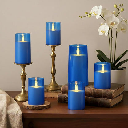 Raycare Flameless Electronic Pillar Candles with Remote Control and Timer- Battery Operated Realistic Flickering LED Fake Candle for Home, Wedding, Valentine's Day, Decor,White,Set of 2(3"x6"6")
