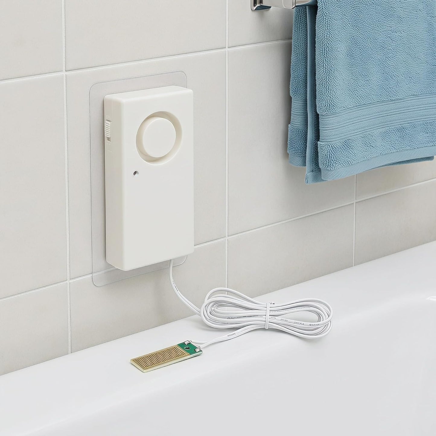 Water Leak Detector Alarm Easy DIY Installation Abs Material 2pcs with 110db Loud Siren Real Time Water Detection Sensor for Kitchen and Bathroom Flood Warning
