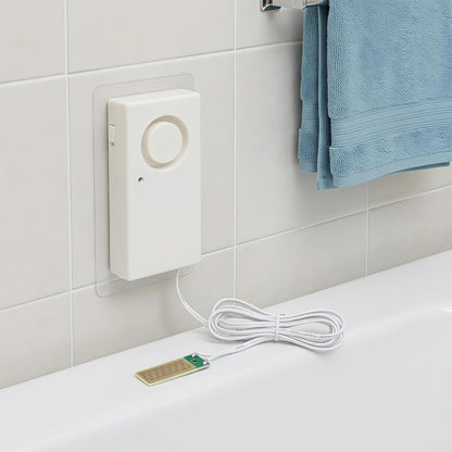 Amosfun 2pcs Water Leak Detector Alarm for Bathroom and Laundry Room with 110db Audible Sound, Ultra Sensitive Response, Easy DIY Installation, Abs Material, Sink Overflow Water Leak