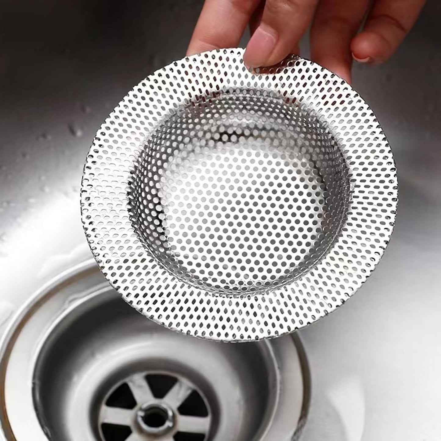 Stainless Steel Sink Strainer | Rustproof Drain Basket for Kitchen/Bathroom | Wide Rim Design Helps Avoid Blockages | Simple to Maintain & Install (Large Size(Diameter:33cm/13in, Height:66cm/26in))