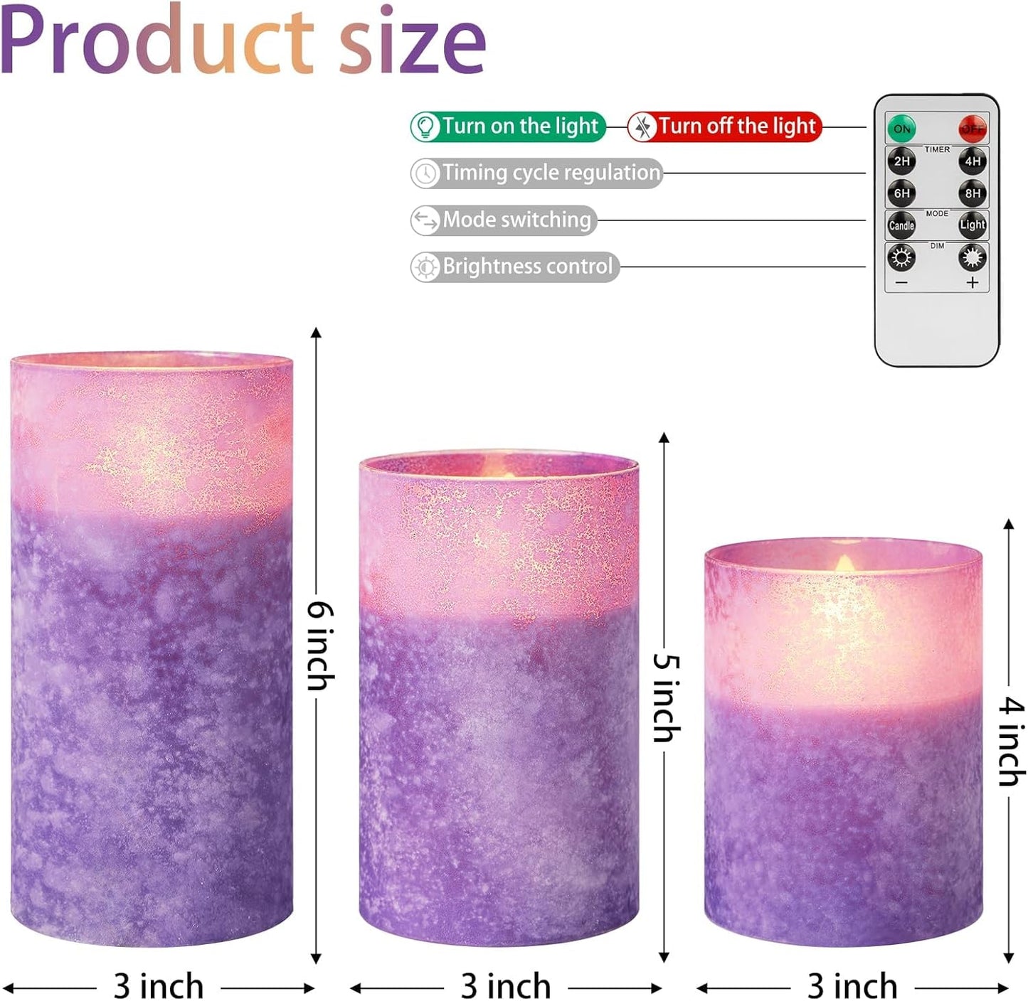 ANGELLOONG Flickering Flameless Candles, Realistic Battery Operated Candles with Remote and Timer, Set of 3 LED Candles for Room Fall Home Wedding Decor Centerpieces Table Party Valentines Decorations