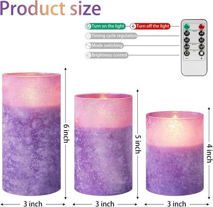 ANGELLOONG Flickering Flameless Candles, Realistic Battery Operated Candles with Remote and Timer, Set of 3 LED Candles for Room Fall Home Wedding Decor Centerpieces Table Party Valentines Decorations