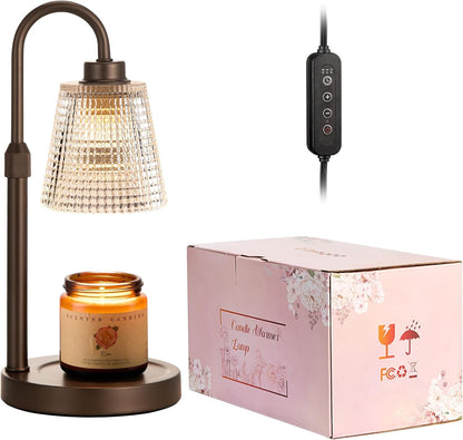 Innqoo Candle Warmer Lamp with Timer, Dimmable Candle Warmer for Jar Candles, Height Adjustable Wax Melts Warmer, Birthday Gifts for Women Mom, House Warming Gifts New Home Decor