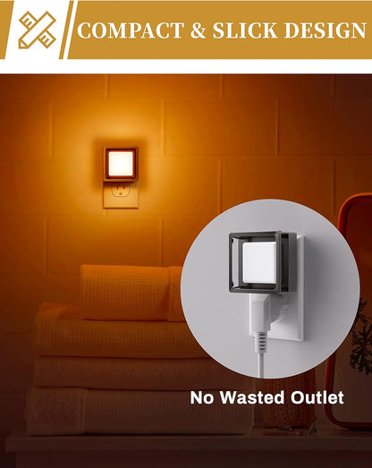 DORESshop LED Night Light, Night Lights Plug Into Wall [2 Pack] with Dusk-to-Dawn Sensor, Dimmable Nightlights, Adjustable Brightness for Bathroom, Hallway, Bedroom,Kids Room,Stairway,Soft White