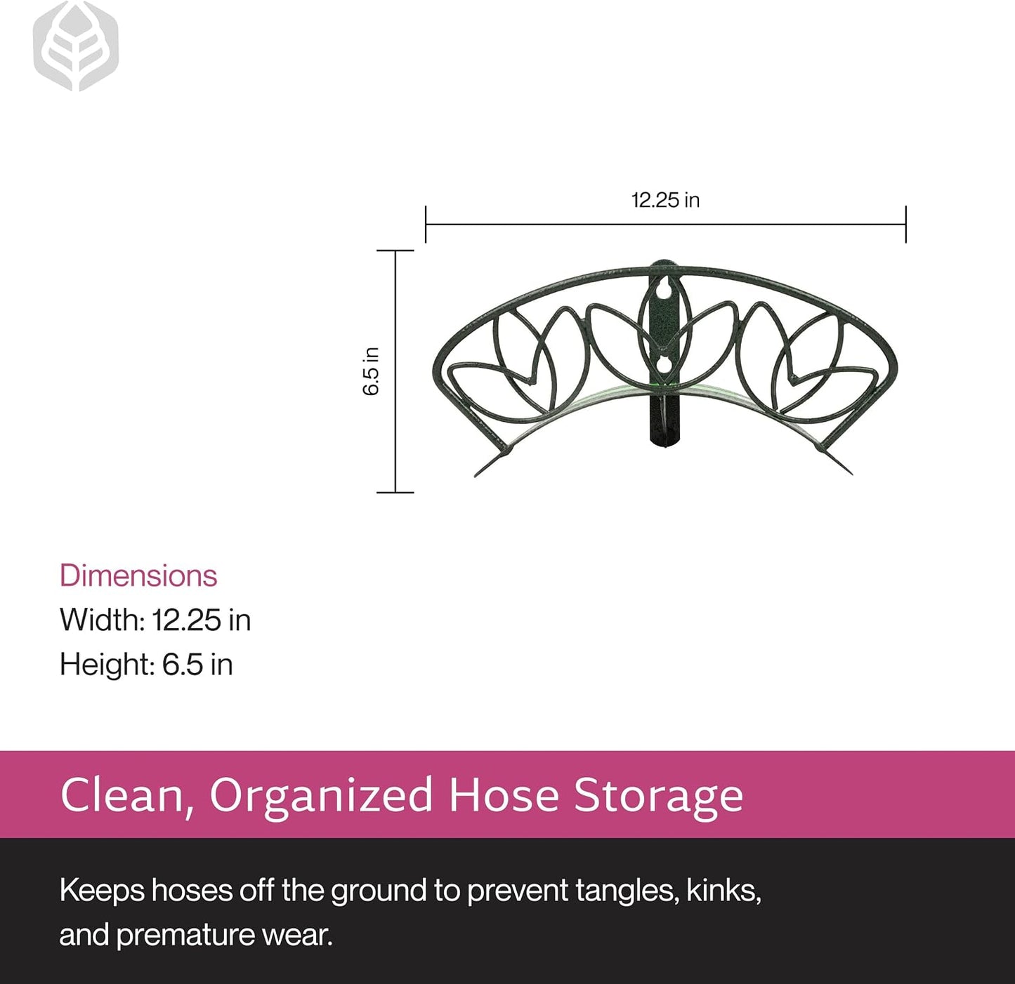 Yard Butler Heavy Duty Wall-Mounted Hose Hanger - Garden Hose Holder for Convenient Organization - Holds up to 125 Feet - Powder Coated Steel - Heavy Duty Bracing - Classic Design, Green
