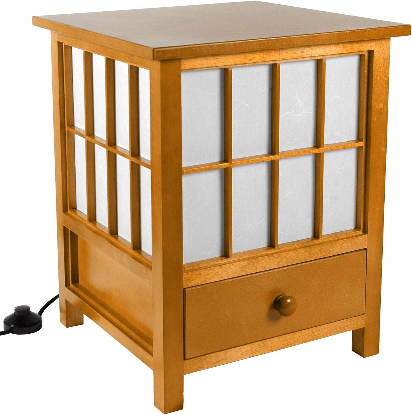 Red Lantern 27" Tall Hokkaido End Table Shoji Lamp, Natural