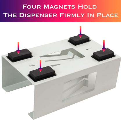 Magnetic Glove Holder,Glove Box Holder,Glove Dispenser,Durable Coated Steel,Space Saving Design for Work,Shop, Garage,Medical Office,Laundry Room,Kitchen,Hospital,Fridge,Wall Mount (Black)