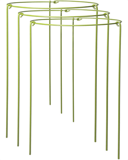 3-Pack Heavy Duty Plant Support Stakes, Metal Plant Ring Cages for Indoor Outdoor Plants, Adjustable Garden Stakes for Orchids, Monstera, Pothos, Hydrangea, Vines & Potted Plant (10" W x 17" H)