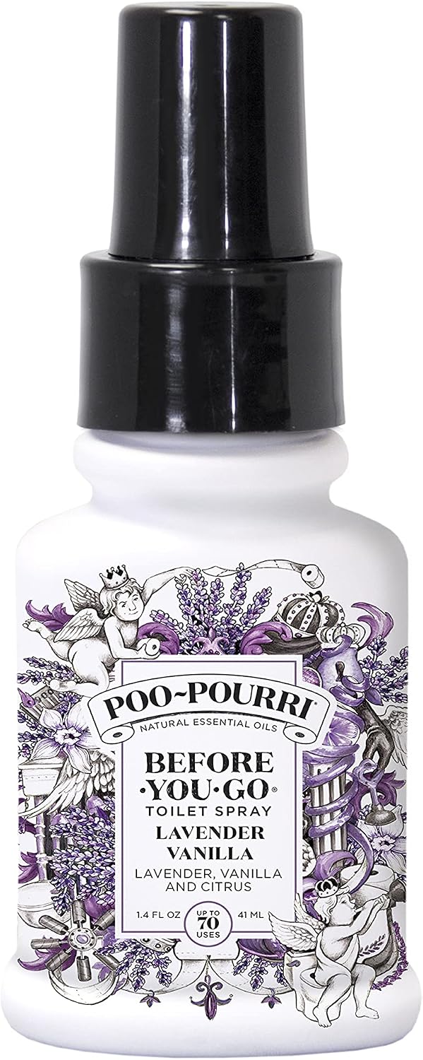Poo-Pourri Before-You-Go Toilet Spray, Bamboo Rain, 2 Fl Oz, Up to 100 Uses, Bathroom Odor Deodorizer with Essential Oils for Home or Work, Travel Essentials, TSA Approved Size, Bamboo & Fresh Grass