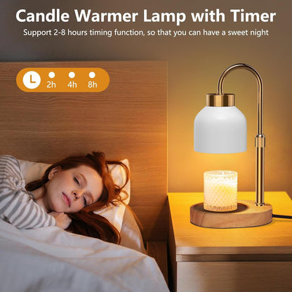 Candle Warmer Lamp with Timer Dimmer, Height & Brightness Adjustable | Black Electric Wax Warmer for Women Mom, Christmas & Birthday Gift, House Warming Gift New Home Decor