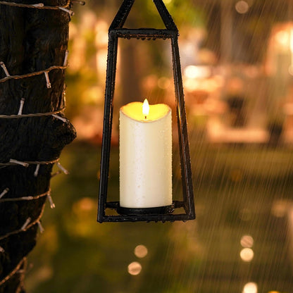 Homemory Dripping Wax Flameless Candles, Battery Operated Candles with Remote Control and Timers, LED Pillar Candles, Electric Fake Candles, 3" x 6", Set of 2