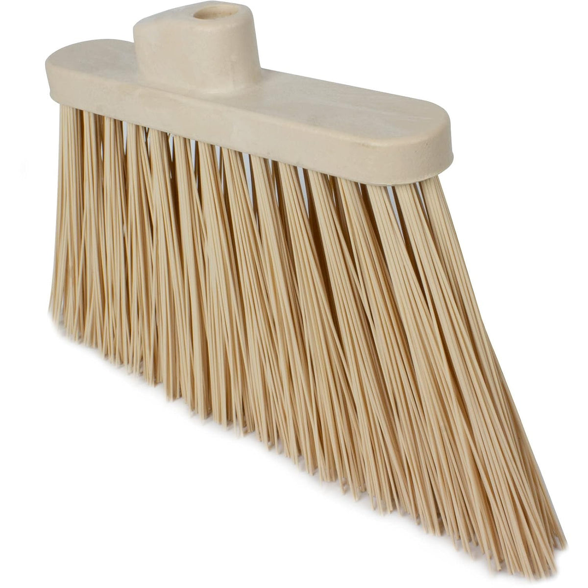 SPARTA Plastic Broom Head, Angled, Un-Flagged for Large Debris Indoor, Outdoor, Home, Restaurant, Lobby, Office, 12 Inches, Green
