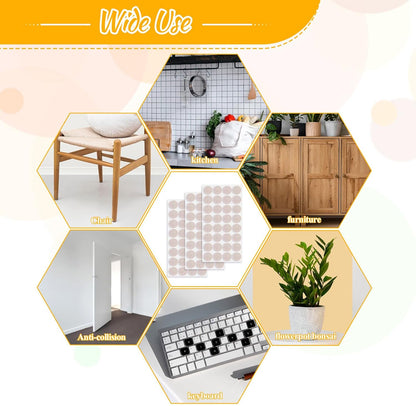 96 Pcs Felt Furniture Pads 3/4" Non Slip Chair Leg Pads Self Adhesive Chair Felt Pads Noise Canceller Anti Slip Furniture Stoppers for Hardwood Floors