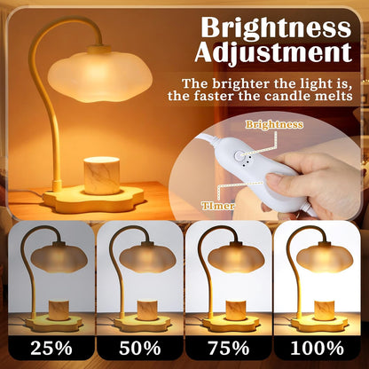 Glooglitte Cloud Candle Warmer Lamp with Timer Dimmer Cute Warming Lamp Adjustable Wax Melt Light Bedside Table Scented Wax Light for Bedroom House Living Room Birthday Gift for Women
