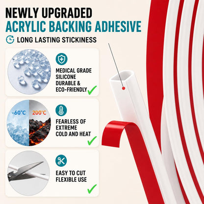 20FT Weather Stripping Door Seal - Self Adhesive Weather Insulation Strip Weatherstripping Silicone D Shaped Seal Strip Door Frame Gap Filler/Window Soundproofing