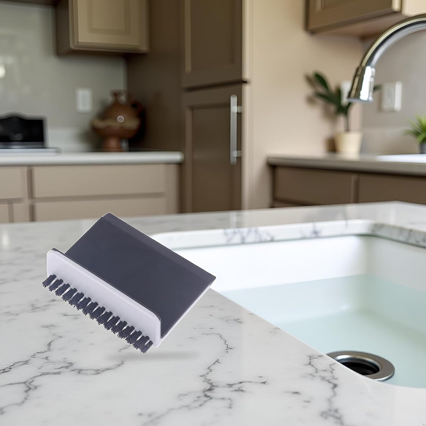 Black Kitchen Sink Squeegee Cleaner Countertop Brush Wiper Vegetable Cleaning Brush Wiper Home Kitchen Tool Accessories Fruit and Vegetable, Cleaning Brushes